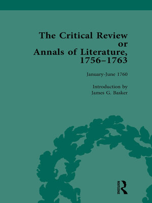 cover image of The Critical Review or Annals of Literature, 1756-1763 Vol 9